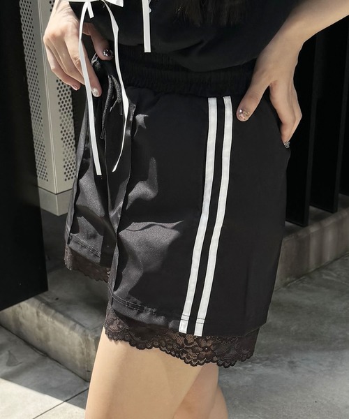 ★Max Mara★Dinda クレープジャージーパンツ セール】レース付きサイドラインジャージショートパンツ