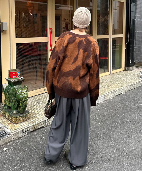 CIAOPANIC（チャオパニック）の「ニュアンス柄ニットカーディガン（カーディガン/ボレロ・レディース・ブラウン/レッド/ブルー系その他/イエロー・ONE SIZE）」の7枚目の写真