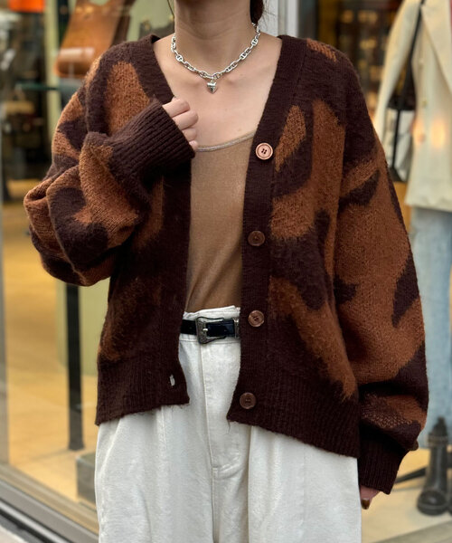 CIAOPANIC（チャオパニック）の「ニュアンス柄ニットカーディガン（カーディガン/ボレロ・レディース・ブラウン/レッド/ブルー系その他/イエロー・ONE SIZE）」の15枚目の写真