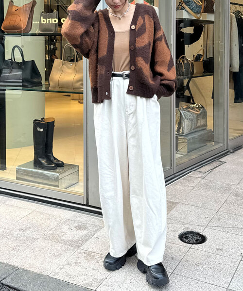 CIAOPANIC（チャオパニック）の「ニュアンス柄ニットカーディガン（カーディガン/ボレロ・レディース・ブラウン/レッド/ブルー系その他/イエロー・ONE SIZE）」の17枚目の写真