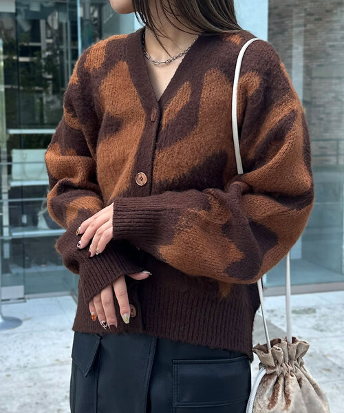 CIAOPANIC（チャオパニック）の「ニュアンス柄ニットカーディガン（カーディガン/ボレロ・レディース・ブラウン/レッド/ブルー系その他/イエロー・ONE SIZE）」の18枚目の写真