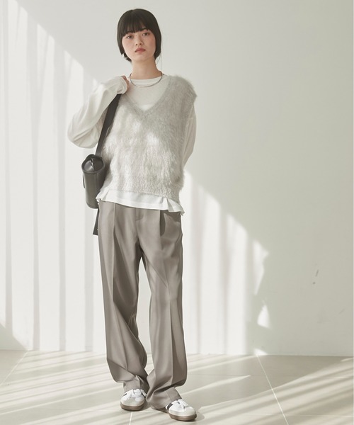 セール】ラメ入り シャギー ニットベスト（ベスト）｜ANGIE（アンジー