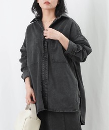 LC/LLL 硫化染めポケット付きデニムシャツ / デニムオーバーシャツ