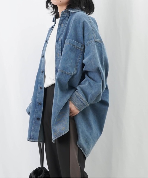 LC/LLL 硫化染めポケット付きデニムシャツ / デニムオーバー