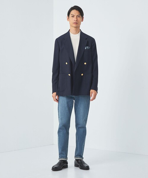 green label relaxing（グリーンレーベルリラクシング）の「A+ ウォッシャブル アゼ モックネック ニット（ニット/セーター・メンズ・オフホワイト/ブラウン/ネイビー・L/S/M/XL）」の7枚目の写真