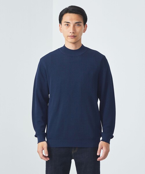 green label relaxing（グリーンレーベルリラクシング）の「A+ ウォッシャブル アゼ モックネック ニット（ニット/セーター・メンズ・オフホワイト/ブラウン/ネイビー・L/S/M/XL）」の9枚目の写真