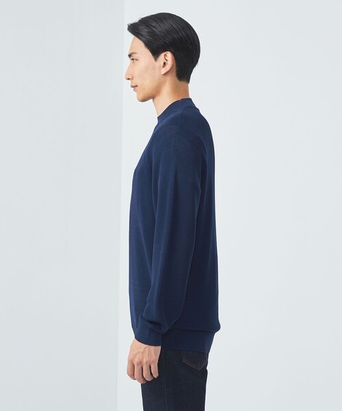 green label relaxing（グリーンレーベルリラクシング）の「A+ ウォッシャブル アゼ モックネック ニット（ニット/セーター・メンズ・オフホワイト/ブラウン/ネイビー・L/S/M/XL）」の10枚目の写真
