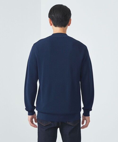 green label relaxing（グリーンレーベルリラクシング）の「A+ ウォッシャブル アゼ モックネック ニット（ニット/セーター・メンズ・オフホワイト/ブラウン/ネイビー・L/S/M/XL）」の11枚目の写真