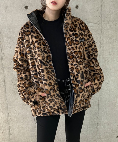 セール】ボア×合成皮革2wayリバーシブルジャケット（ブルゾン