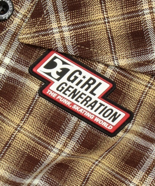 X-girl Stages（エックスガールステージス）の「チェックシャツドッキング長袖プルオーバー（シャツ/ブラウス・キッズ・ブラウン・130cm/120cm/110cm/140cm）」の5枚目の写真