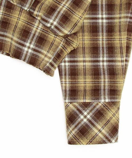 X-girl Stages（エックスガールステージス）の「チェックシャツドッキング長袖プルオーバー（シャツ/ブラウス・キッズ・ブラウン・130cm/120cm/110cm/140cm）」の4枚目の写真