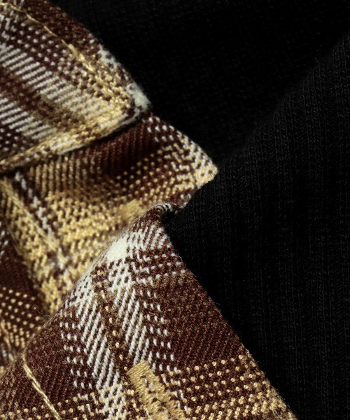 X-girl Stages（エックスガールステージス）の「チェックシャツドッキング長袖プルオーバー（シャツ/ブラウス・キッズ・ブラウン・130cm/120cm/110cm/140cm）」の2枚目の写真