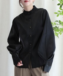 光沢バンドカラーブラウス original