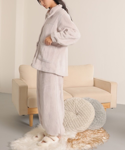 Monocoro toppi（モノコロトッピ）の「フランネル　前開き 上下セット ルームウェア（その他ルームウェア・レディース・ネイビー/パープル/ベージュ・フリー）」の22枚目の写真