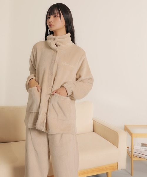 Monocoro toppi（モノコロトッピ）の「フランネル　前開き 上下セット ルームウェア（その他ルームウェア・レディース・ネイビー/パープル/ベージュ・フリー）」の7枚目の写真