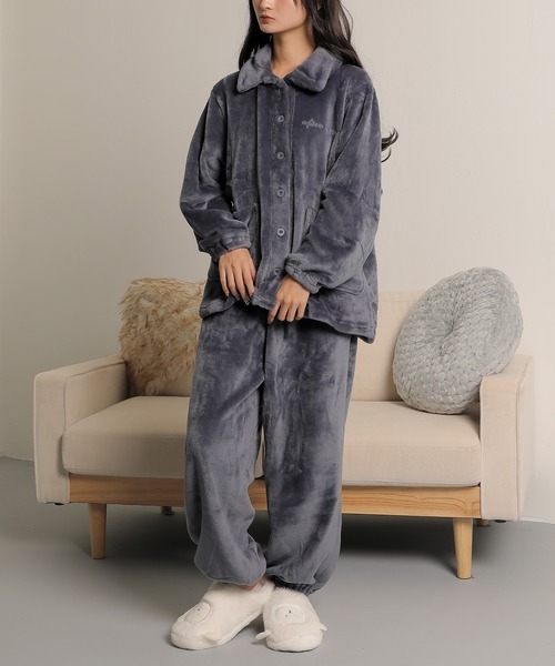 Monocoro toppi（モノコロトッピ）の「フランネル　前開き 上下セット ルームウェア（その他ルームウェア・レディース・ネイビー/パープル/ベージュ・フリー）」の12枚目の写真