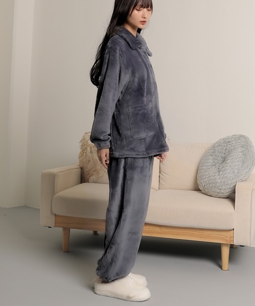 Monocoro toppi（モノコロトッピ）の「フランネル　前開き 上下セット ルームウェア（その他ルームウェア・レディース・ネイビー/パープル/ベージュ・フリー）」の14枚目の写真