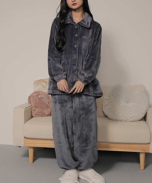 Monocoro toppi（モノコロトッピ）の「フランネル　前開き 上下セット ルームウェア（その他ルームウェア・レディース・ネイビー/パープル/ベージュ・フリー）」の13枚目の写真