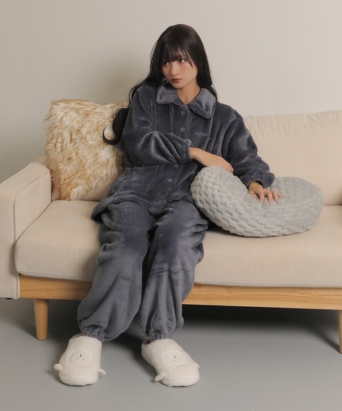 Monocoro toppi（モノコロトッピ）の「フランネル　前開き 上下セット ルームウェア（その他ルームウェア・レディース・ネイビー/パープル/ベージュ・フリー）」の18枚目の写真