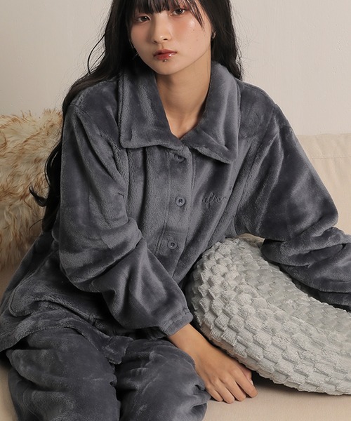 Monocoro toppi（モノコロトッピ）の「フランネル　前開き 上下セット ルームウェア（その他ルームウェア・レディース・ネイビー/パープル/ベージュ・フリー）」の17枚目の写真