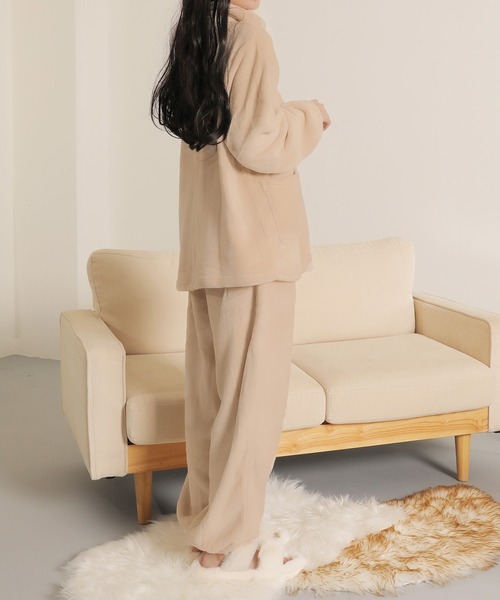 Monocoro toppi（モノコロトッピ）の「フランネル　前開き 上下セット ルームウェア（その他ルームウェア・レディース・ネイビー/パープル/ベージュ・フリー）」の9枚目の写真