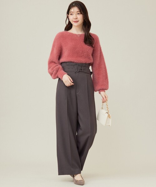ANY SIS(エニィスィス)の「【BAILA12月号掲載・貴島明日香さんコラボ】ハイカットリターン ワイドパンツ(その他パンツ・レディース・黄土色系/アイボリー系・0)」の10枚目の写真