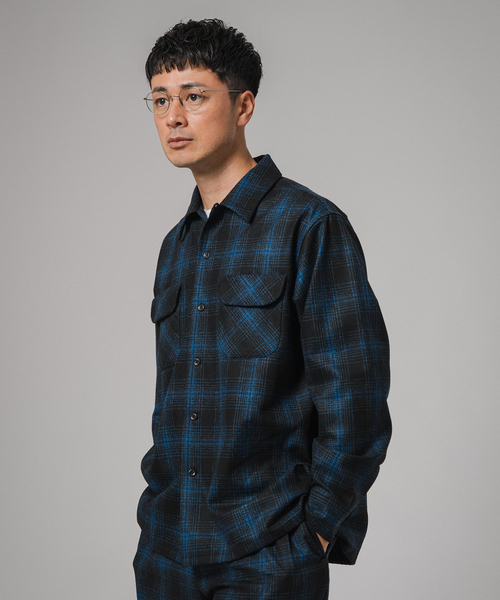 Pendleton エディフィス別注　BEACH SHIRTS ブルー　Lサイズ エディフィス EDIFICE PENDOLTON(ペンドルトン) 別注 BEACH SHIRTS