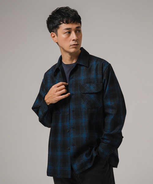 Pendleton エディフィス別注　BEACH SHIRTS ブルー　Lサイズ セール】PENDLETON(ペンドルトン) 別注 BEACH SHIRT（シャツ/ブラウス