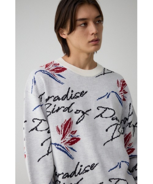 AZUL by moussy(アズールバイマウジー)の「バードオブパラダイスジャガードニット(ニット/セーター・レディース・ブラック系その他/ホワイト系その他・FREE)」の3枚目の写真