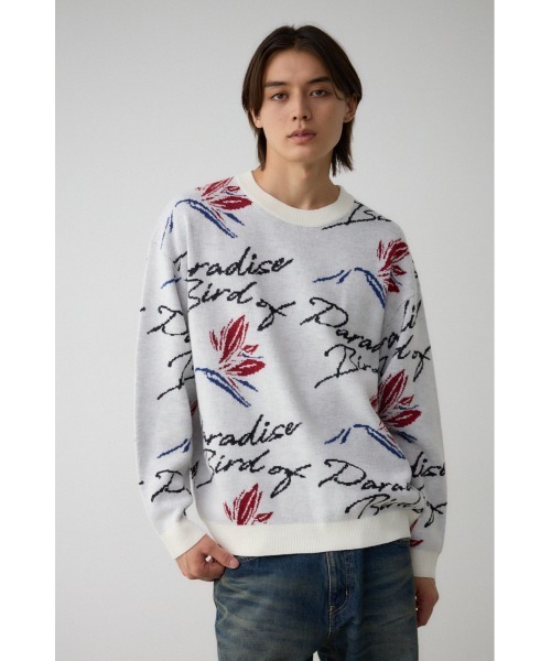 AZUL by moussy(アズールバイマウジー)の「バードオブパラダイスジャガードニット(ニット/セーター・レディース・ブラック系その他/ホワイト系その他・FREE)」の4枚目の写真