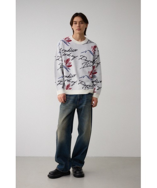 AZUL by moussy(アズールバイマウジー)の「バードオブパラダイスジャガードニット(ニット/セーター・レディース・ブラック系その他/ホワイト系その他・FREE)」の5枚目の写真
