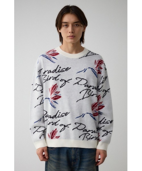 AZUL by moussy(アズールバイマウジー)の「バードオブパラダイスジャガードニット(ニット/セーター・レディース・ブラック系その他/ホワイト系その他・FREE)」の6枚目の写真