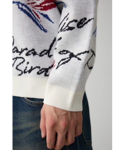 AZUL by moussy(アズールバイマウジー)の「バードオブパラダイスジャガードニット(ニット/セーター・レディース・ブラック系その他/ホワイト系その他・FREE)」の11枚目の写真