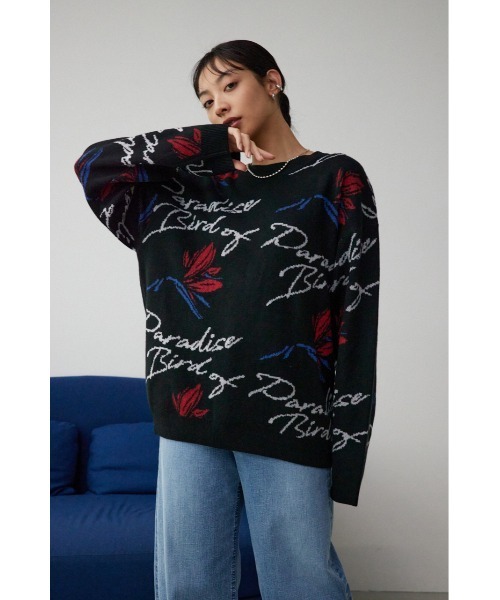 AZUL by moussy(アズールバイマウジー)の「バードオブパラダイスジャガードニット(ニット/セーター・レディース・ブラック系その他/ホワイト系その他・FREE)」の21枚目の写真