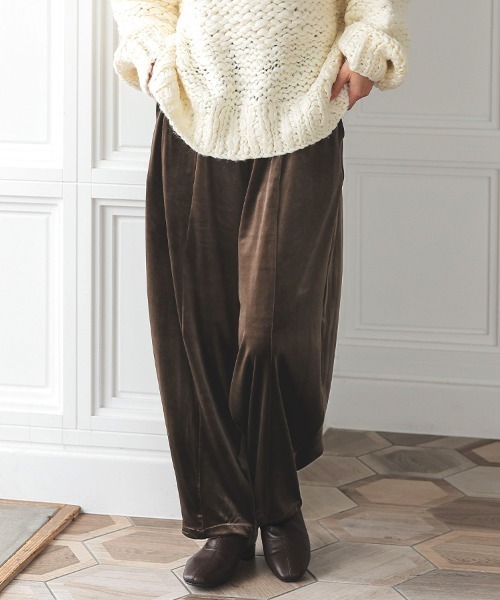 日曜日まで値下げ！DONOBAN エコファー　ブラウン ベロアカーブパンツ（その他パンツ）｜DONOBAN（ドノバン）の