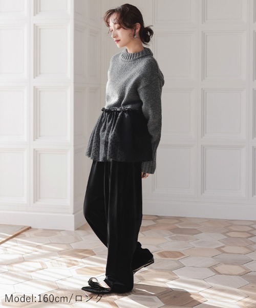 DONOBAN（ドノバン）の「ベロアカーブパンツ（その他パンツ・レディース・ブラック/ホワイト/ブラウン・LONG/SHORT）」の9枚目の写真