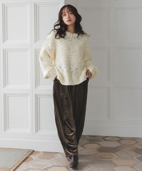 DONOBAN（ドノバン）の「ベロアカーブパンツ（その他パンツ・レディース・ブラック/ホワイト/ブラウン・LONG/SHORT）」の14枚目の写真