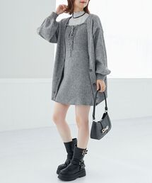 MAJESTIC LEGON | カーデセットミニニットワンピ(ワンピース)