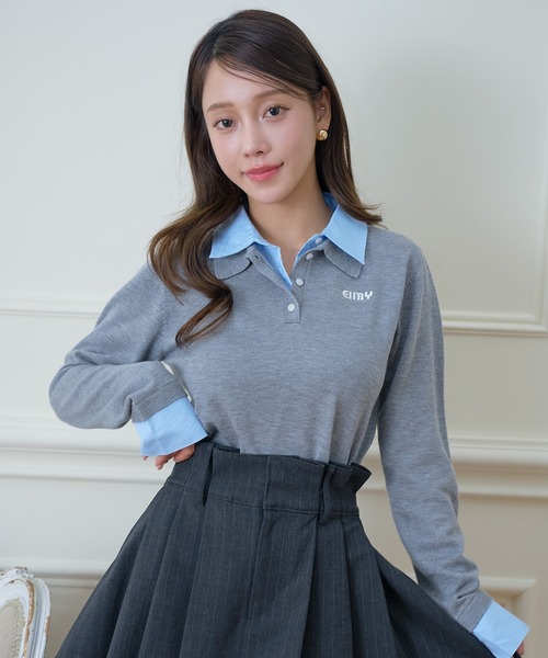 ダブルカラーデザインニット（ニット/セーター）｜EIMY ISTOIRE