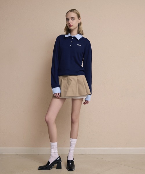 ダブルカラーデザインニット（ニット/セーター）｜EIMY ISTOIRE