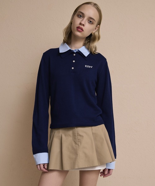 ダブルカラーデザインニット（ニット/セーター）｜EIMY ISTOIRE