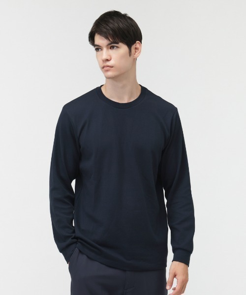 TIGORA(ティゴラ)の「ティゴラ TIGORA iHEAT コットンロングTシャツ(Tシャツ/カットソー・メンズ・ホワイト/ネイビー/グレー/ブラック・S/M/L/LL/3L)」の4枚目の写真