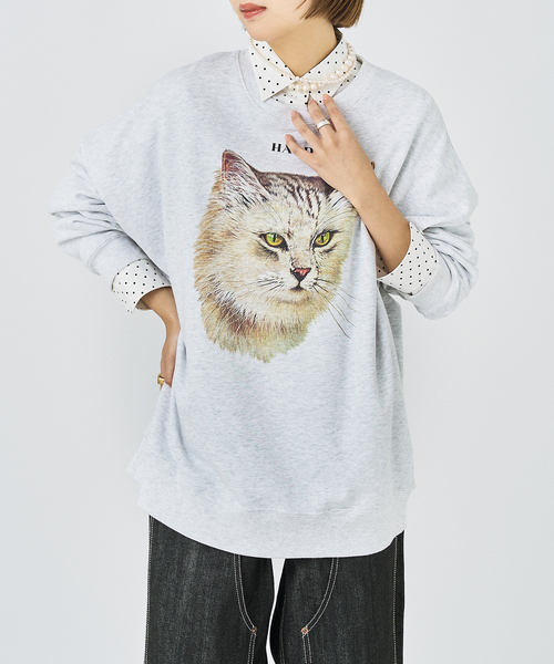 追加》CAT PRINT スウエット（スウェット）｜HARDY NOIR