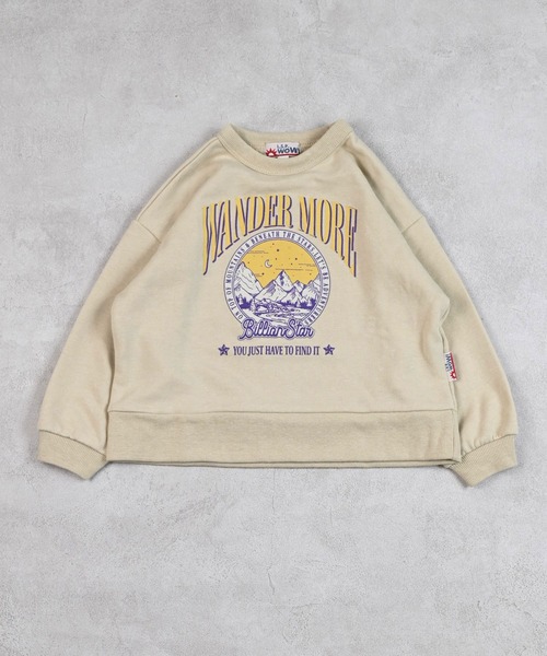 LSP WOW(エルエスピーワオ)の「【LSP WOW!】裏毛プリントトレーナー(スウェット・キッズ・カーキ/チャコール/ベージュ/ネイビー/モカ/ラベンダー/マスタード/オレンジ/ライトピンク/エメラルド/ブラック/ブラウン/ホワイト/ピンク/グリーン/レッド/ブルー/グレー/オフホワイト/ライトブルー・120/110/100/90/80/130)」の8枚目の写真