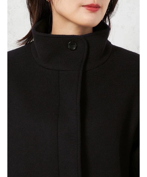 セール】【MANTECO】スタンドカラーコート ウール混 インポート素材