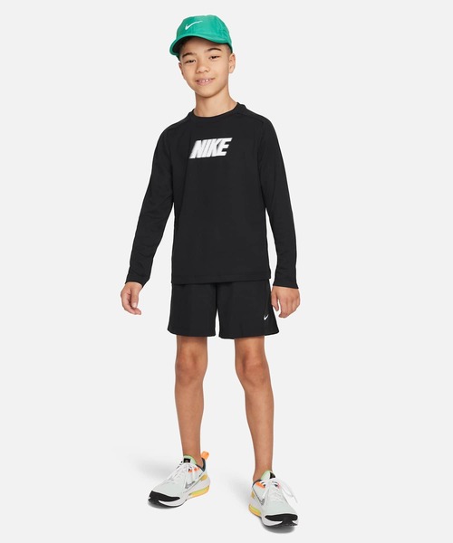 NIKE（ナイキ）の「ナイキ Dri-FIT マルチ+ ジュニア (ボーイズ) ロングスリーブ トップ / Nike Dri-FIT Multi+ Big Kids' (Boys') Long-Sleeve Top  FD3925-010 Black（Tシャツ/カットソー・キッズ・ブラック・150/130/140/160/170）」の3枚目の写真