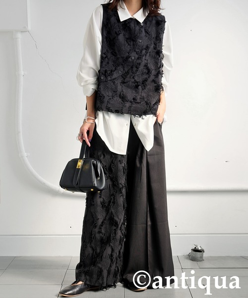 antiqua(アンティカ)の「ジャガードベスト風トップス(その他トップス・レディース・ブラック/アイボリー・ONESIZE)」の14枚目の写真