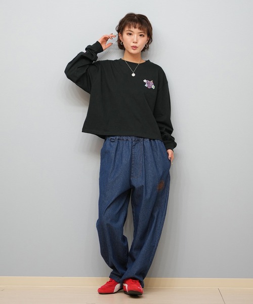 SANTA CRUZ(サンタクルーズ)の「SANTACRUZ/サンタクルーズ クロップド丈ロンT 502251432(Tシャツ/カットソー・レディース・ベージュ/ホワイト/ライトブラック・L/M)」の13枚目の写真