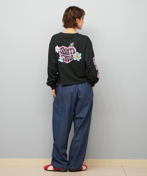 SANTA CRUZ(サンタクルーズ)の「SANTACRUZ/サンタクルーズ クロップド丈ロンT 502251432(Tシャツ/カットソー・レディース・ベージュ/ホワイト/ライトブラック・L/M)」の15枚目の写真