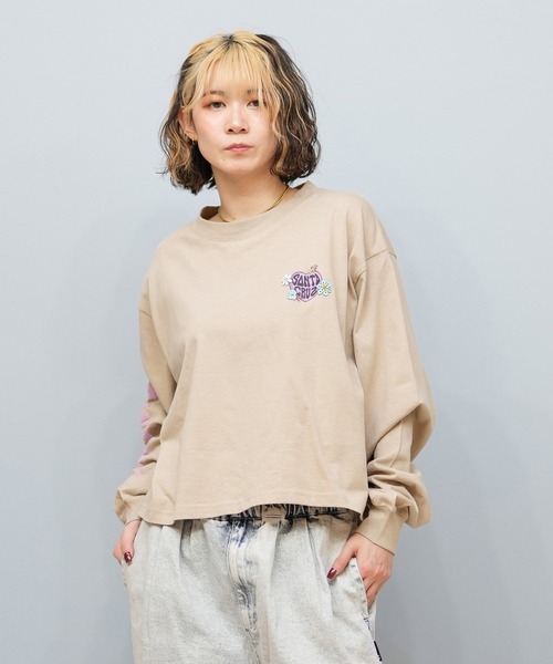 SANTA CRUZ(サンタクルーズ)の「SANTACRUZ/サンタクルーズ クロップド丈ロンT 502251432(Tシャツ/カットソー・レディース・ベージュ/ホワイト/ライトブラック・L/M)」の16枚目の写真